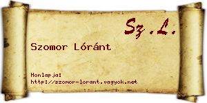 Szomor Lóránt névjegykártya