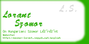 lorant szomor business card